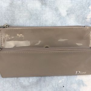 Dior patent leather nude cosmetic bag/small clutch